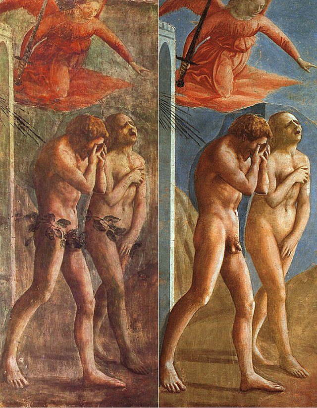 
 Expulsion of Adam and Eve by Masaccio (Painted 1426-1428) altered in 1680 and restored in 1980